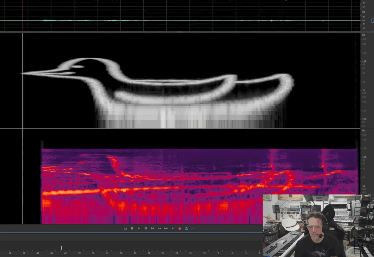 Un oiseau sur synthétiseur spectral