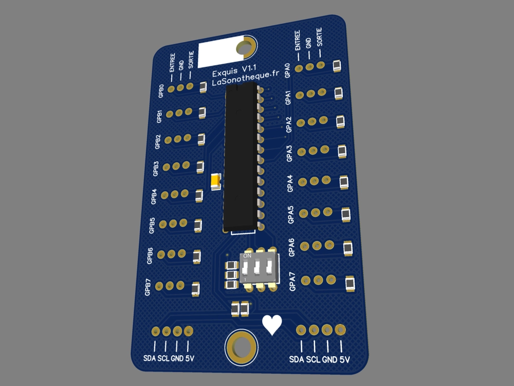 Cadavre exquis sonore pcb easyeda 3D