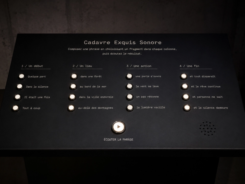 Illustration pour mon cadavre exquis sonore, par ChatGPT
