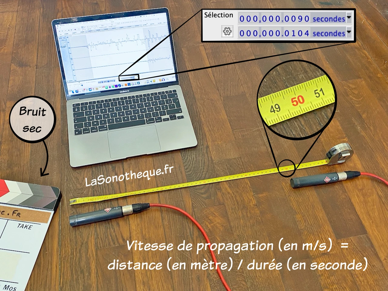 Enregistrement propagation son air 50cm 0